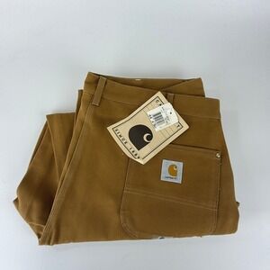 Carhartt 62W Double Front Work Dungaree Brown Duck Pants 44x30 USA NWT NOS